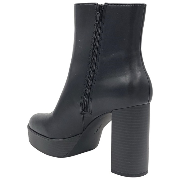 Alfani Galsuenda Platform Black Smooth Heeled Ankle Boots Sz 6.5 BNWB - Picture 3 of 9